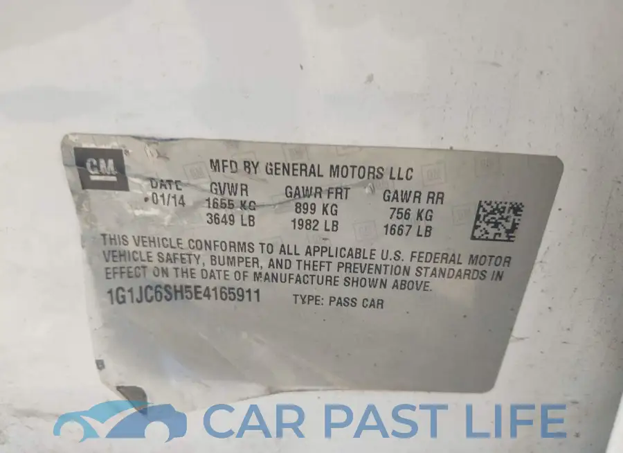 1G1JC6SH5E4165911# 9
