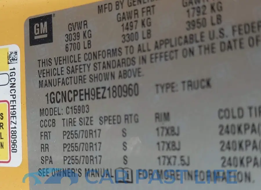 1GCNCPEH9EZ180960# 9