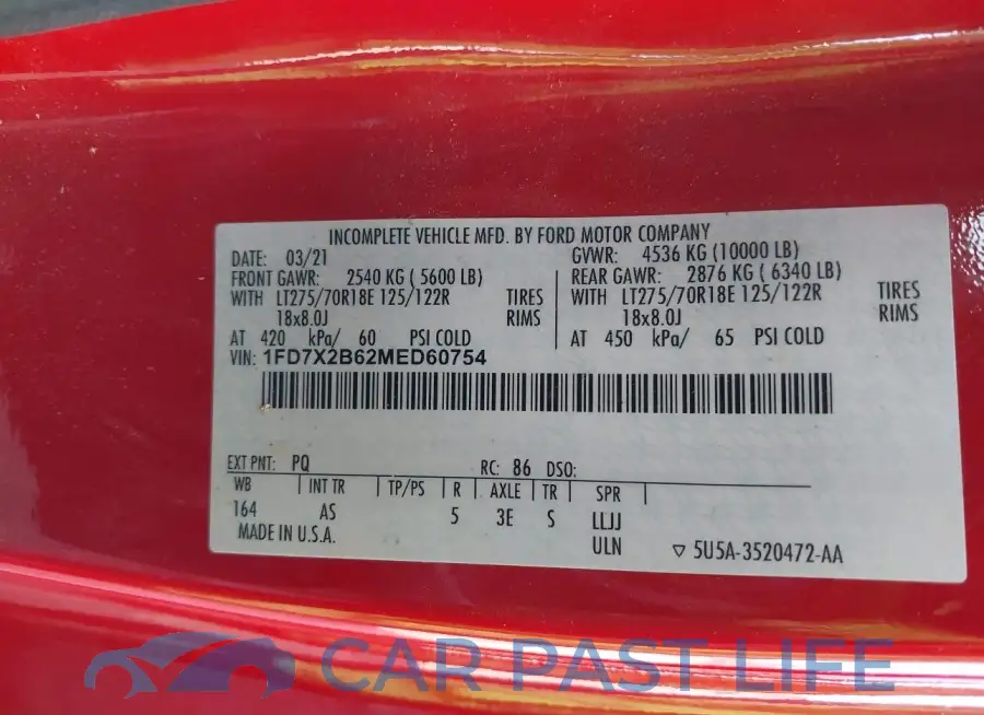 1FD7X2B62MED60754# 9
