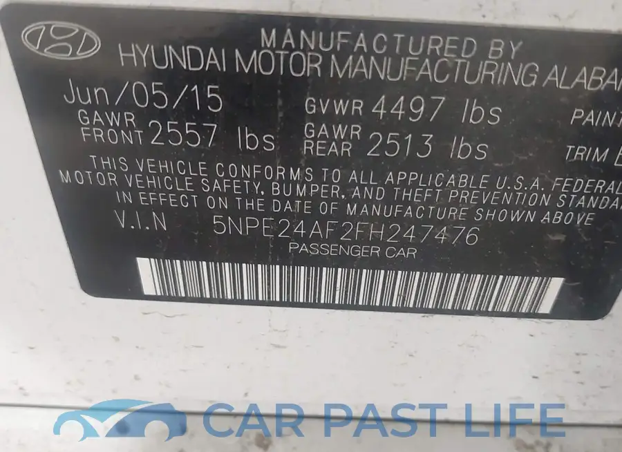 5NPE24AF2FH247476# 9