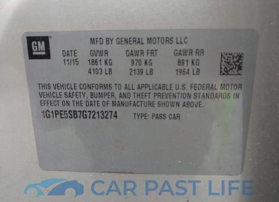 1G1PE5SB7G7213274# 9