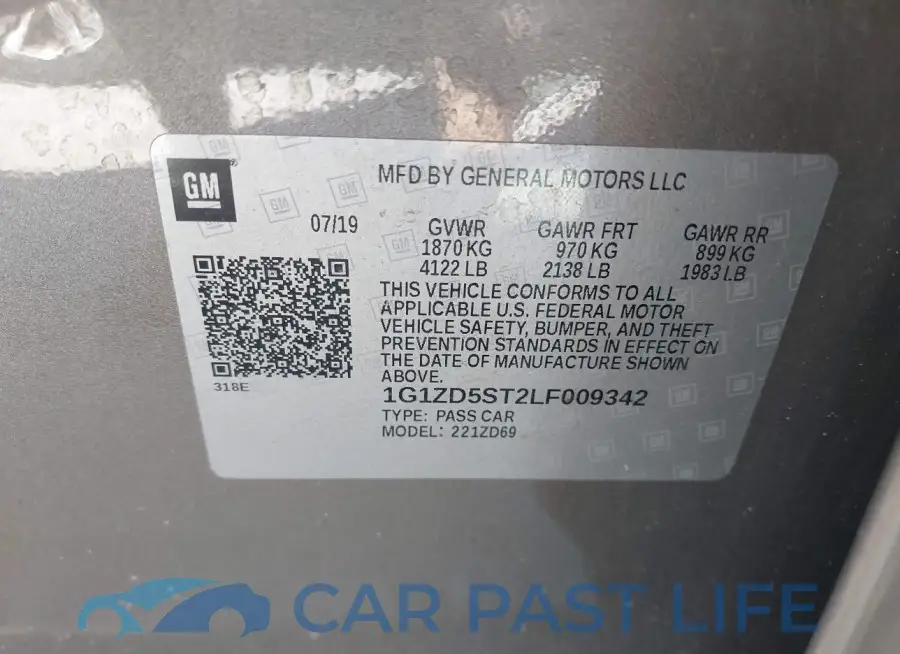 1G1ZD5ST2LF009342# 9
