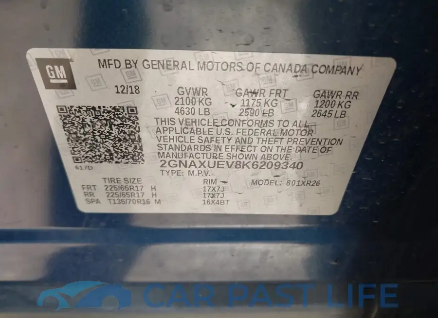 2GNAXUEV8K6209340# 9