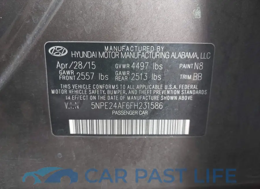 5NPE24AF6FH231586# 9