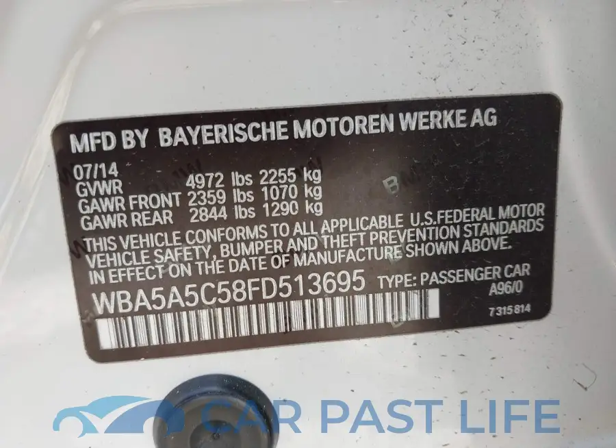 WBA5A5C58FD513695# 9