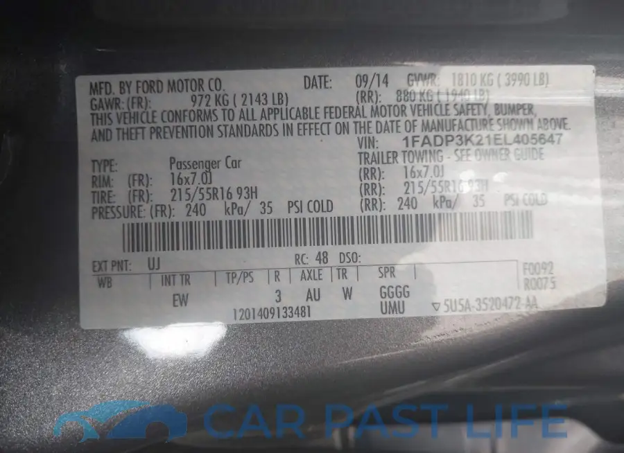 1FADP3K21EL405647# 9