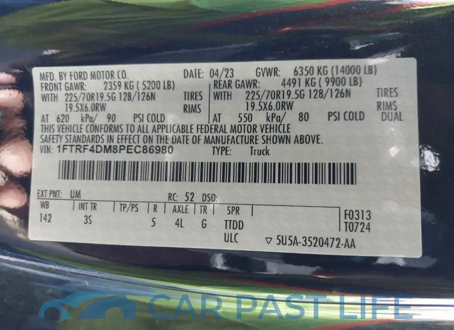1FTRF4DM8PEC86980# 8