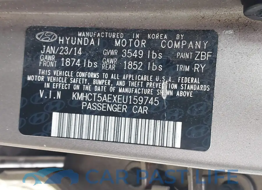 KMHCT5AEXEU159745# 9