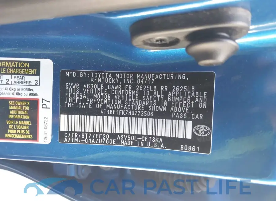 4T1BF1FK7HU773506# 9