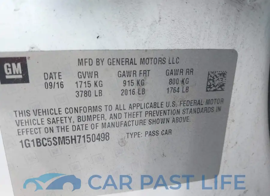 1G1BC5SM5H7150498# 9