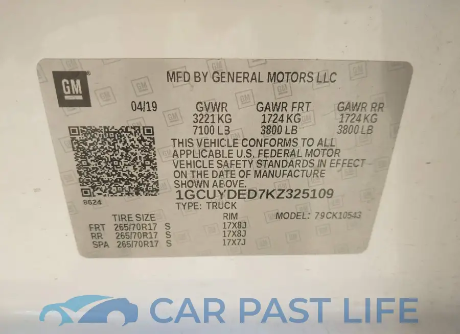 1GCUYDED7KZ325109# 9