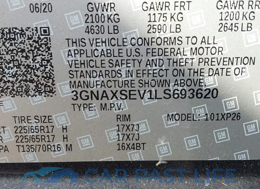 3GNAXSEV1LS693620# 9