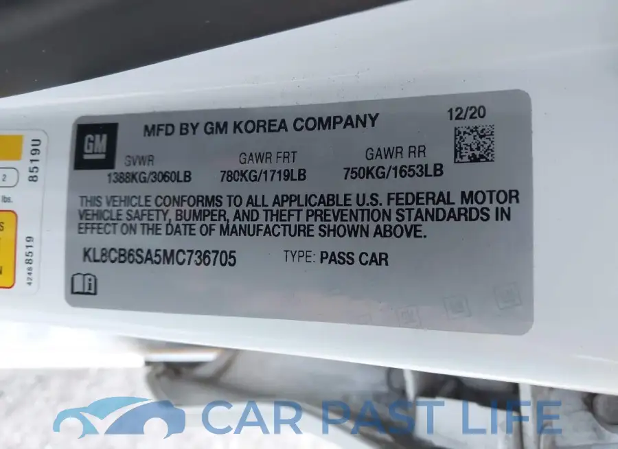 KL8CB6SA5MC736705# 9