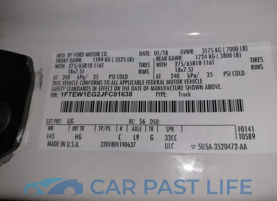 1FTEW1EG2JFC01638# 9