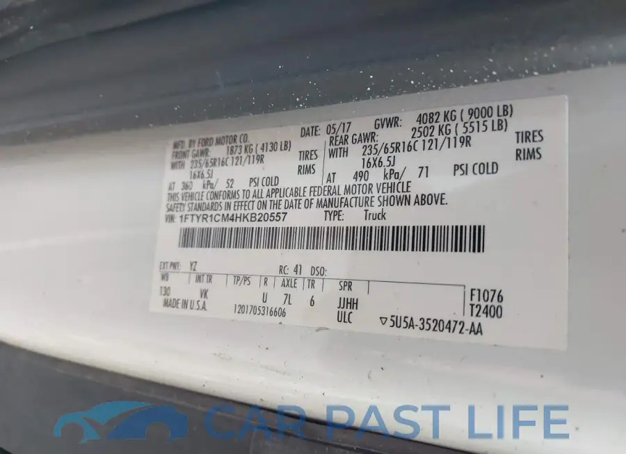 1FTYR1CM4HKB20557# 9