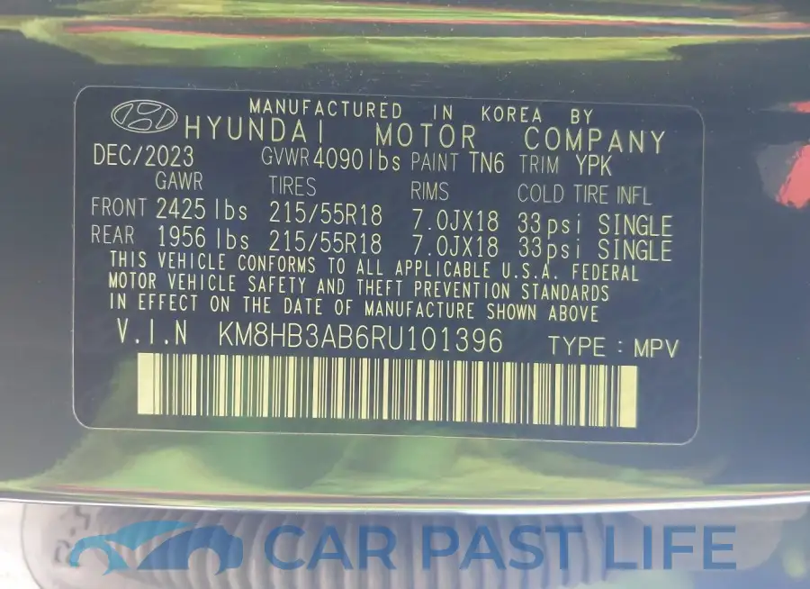 KM8HB3AB6RU101396# 9