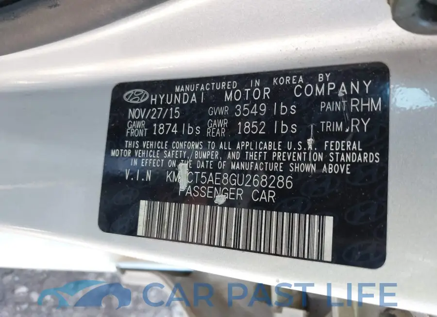 KMHCT5AE8GU268286# 9