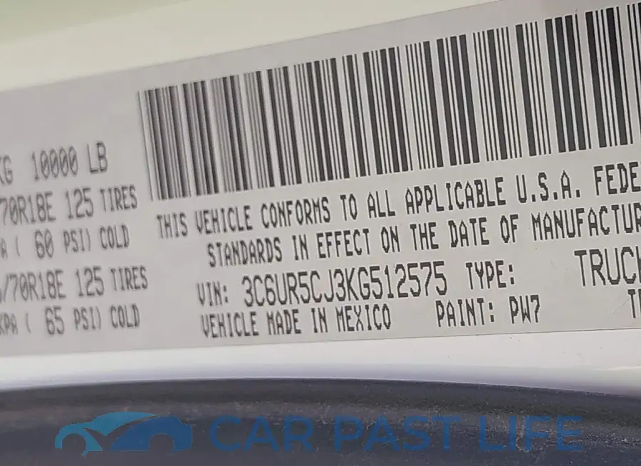 3C6UR5CJ3KG512575# 9