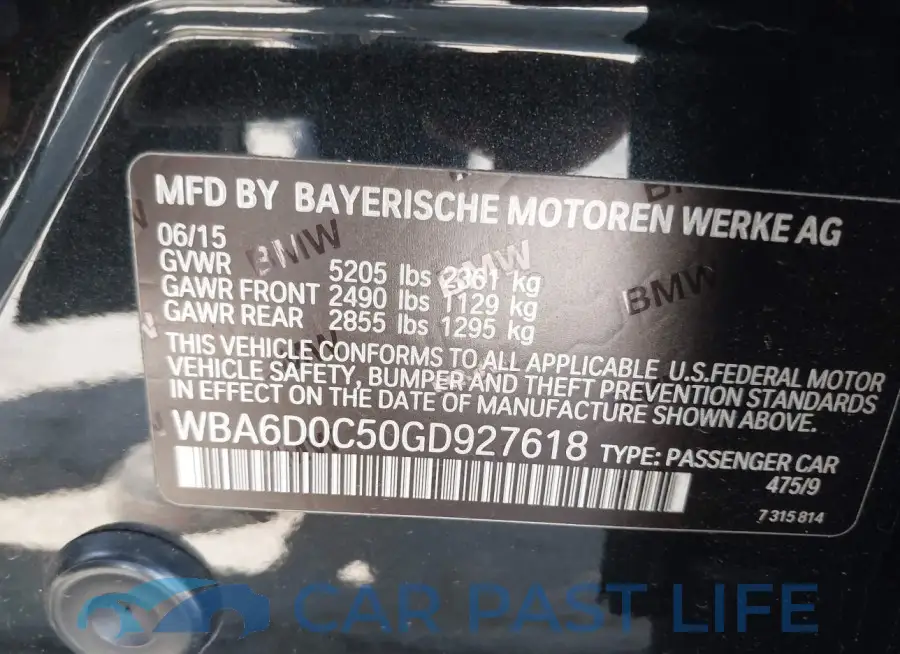 WBA6D0C50GD927618# 9
