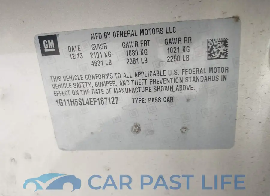 1G11H5SL4EF187127# 9