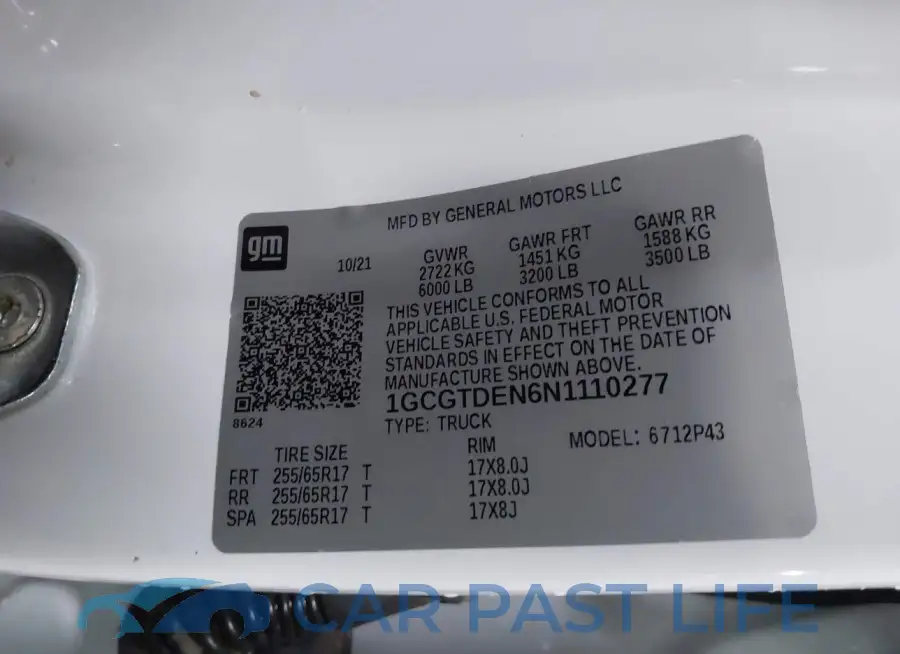 1GCGTDEN6N1110277# 9