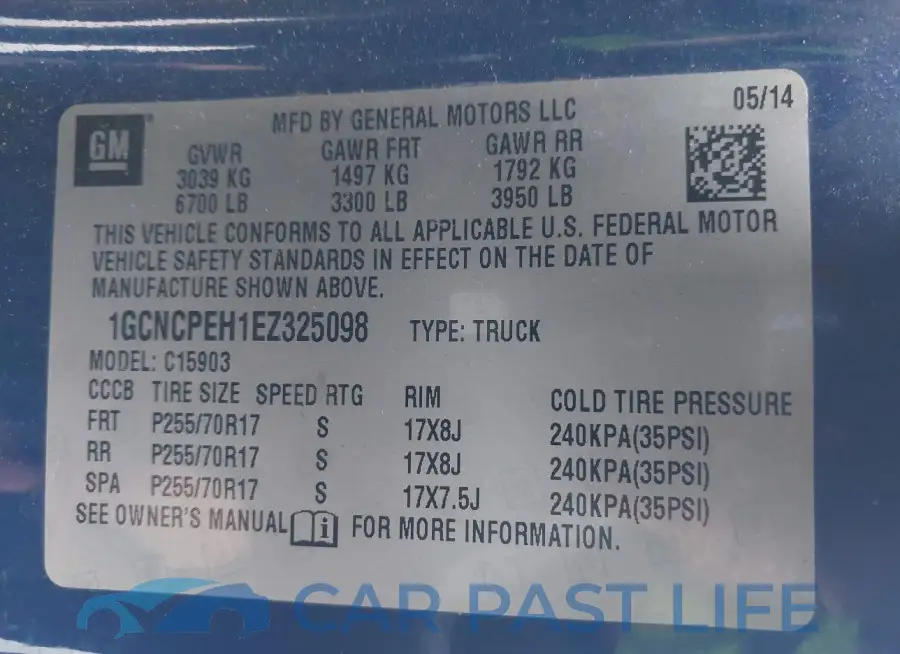 1GCNCPEH1EZ325098# 9
