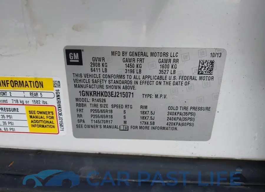 1GNKRHKD3EJ215071# 9