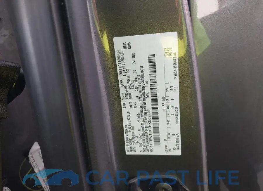 1FTEW1CF7HKD69920# 9