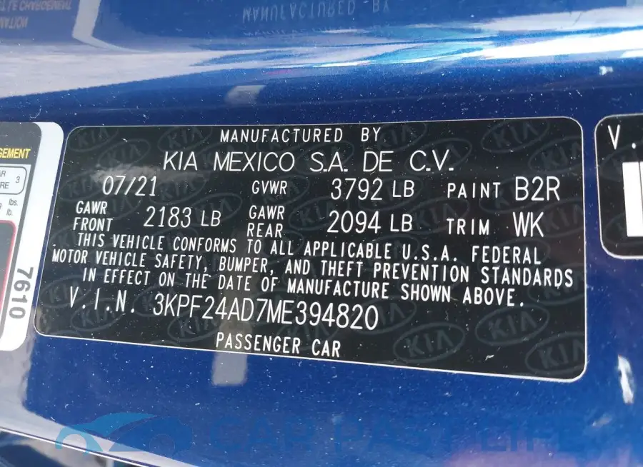 3KPF24AD7ME394820# 9