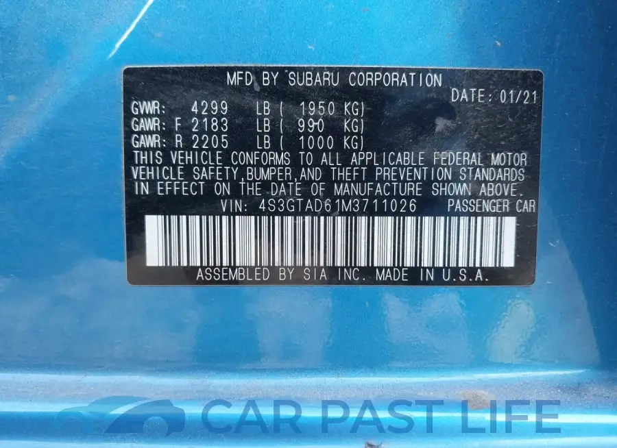 4S3GTAD61M3711026# 9