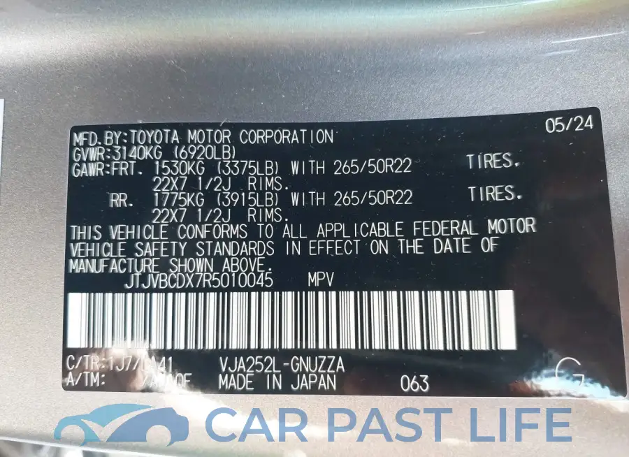 JTJVBCDX7R5010045# 9