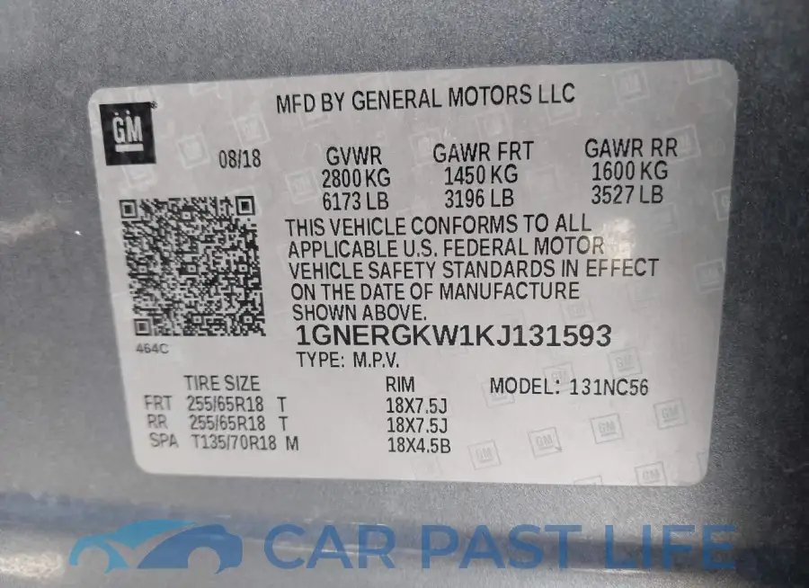 1GNERGKW1KJ131593# 9