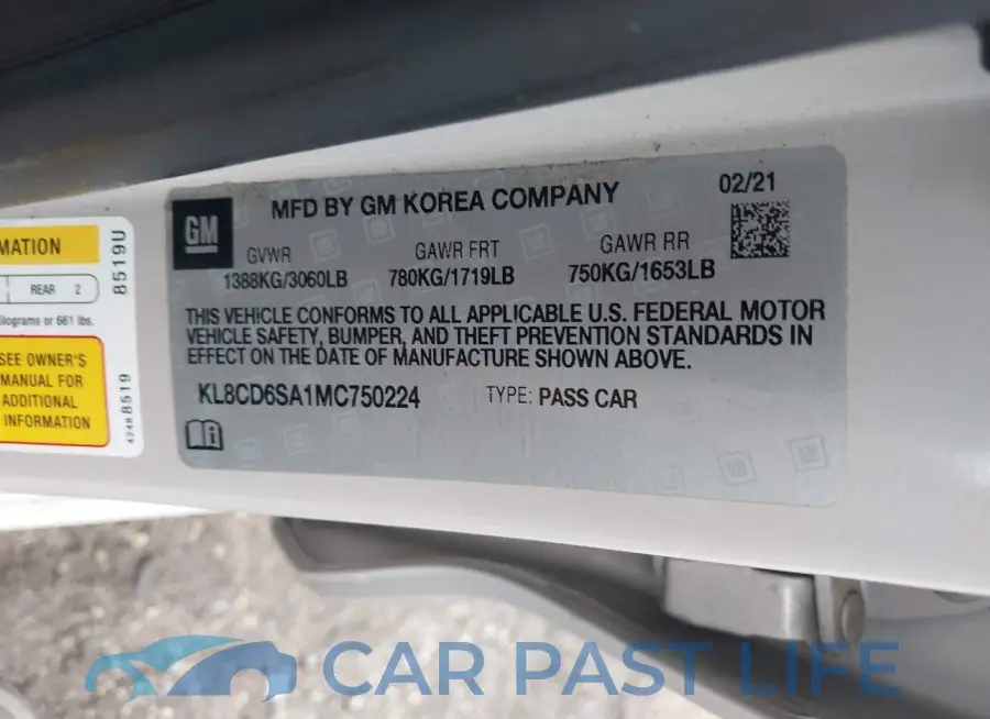 KL8CD6SA1MC750224# 9