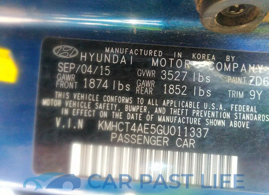 KMHCT4AE5GU011337# 9