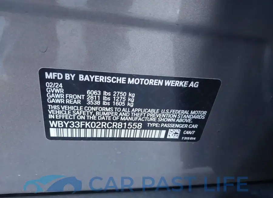 WBY33FK02RCR81558# 9
