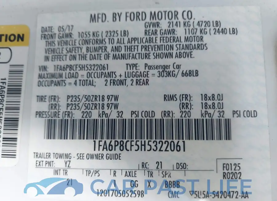 1FA6P8CF5H5322061# 9