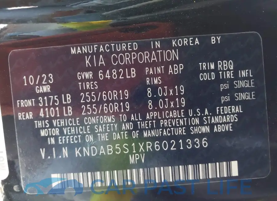 KNDAB5S1XR6021336# 9