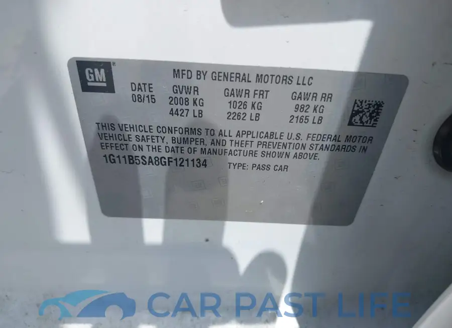 1G11B5SA8GF121134# 9
