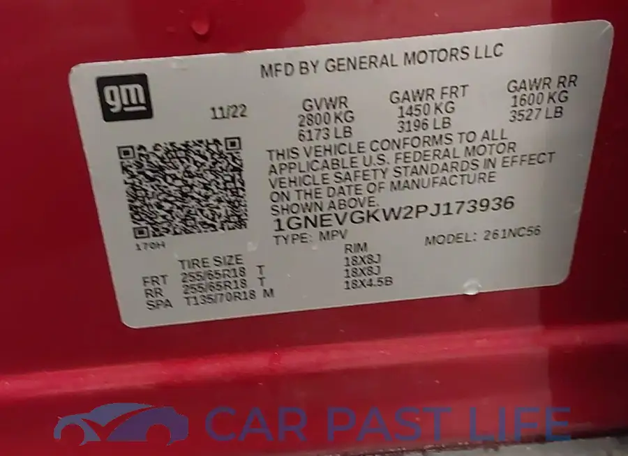1GNEVGKW2PJ173936# 9