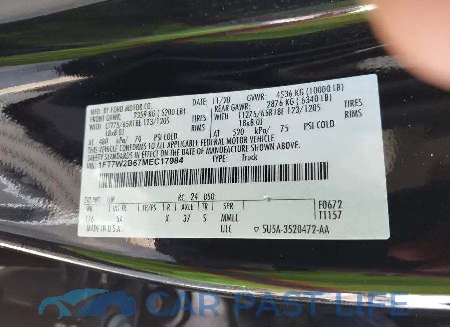 1FT7W2B67MEC17984# 9