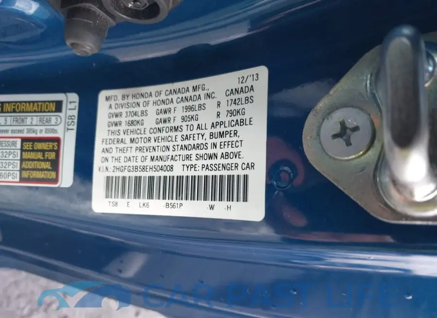 2HGFG3B58EH504008# 9