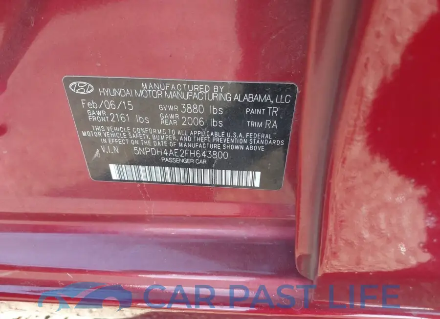 5NPDH4AE2FH643800# 9