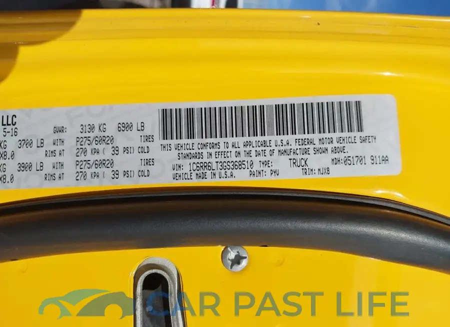 1C6RR6LT3GS368510# 9
