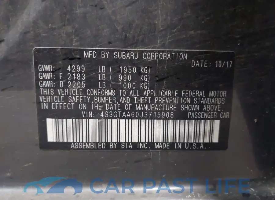 4S3GTAA60J3715908# 9