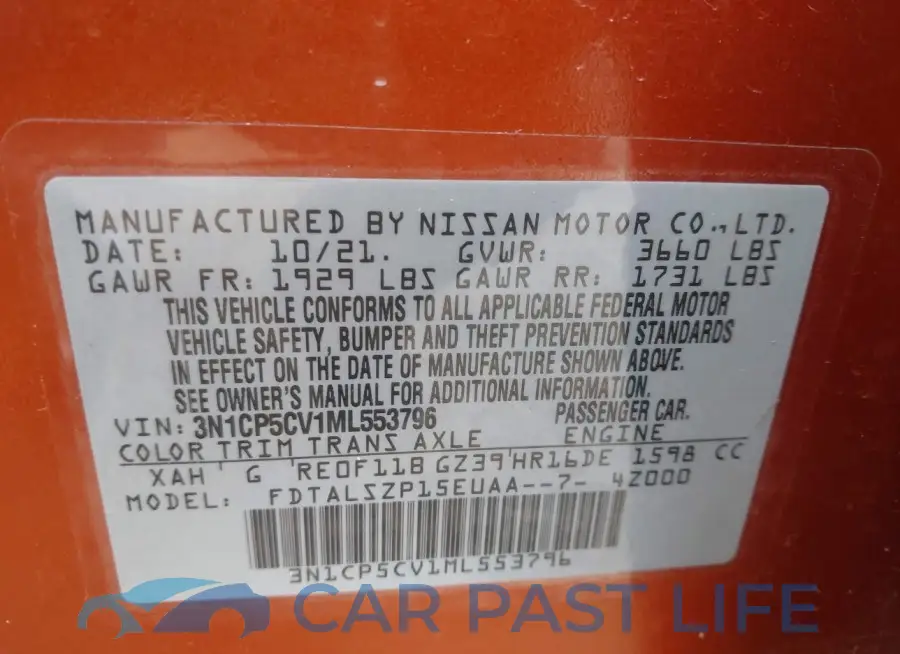 3N1CP5CV1ML553796# 9