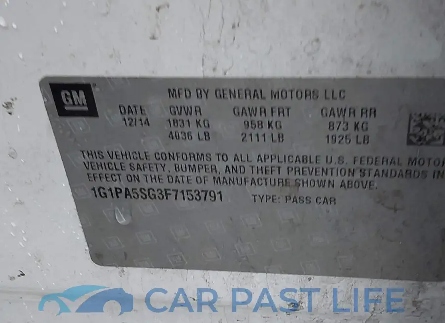 1G1PA5SG3F7153791# 9