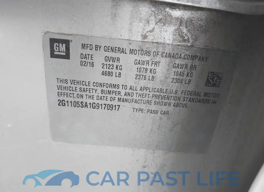 2G1105SA1G9170917# 9