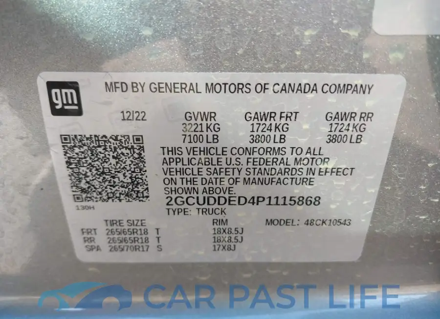 2GCUDDED4P1115868# 9