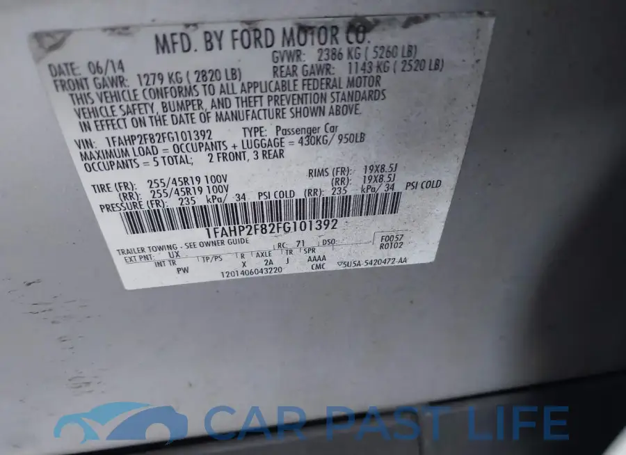 1FAHP2F82FG101392# 9