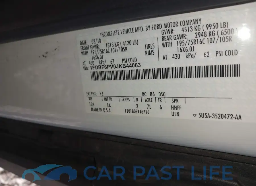 1FDBF6PV0JKB44063# 8